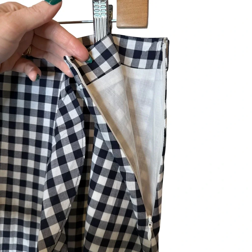 Talbots Gingham Ruffle Midi Skirt Black White NEW size 12 - Picture 6 of 8